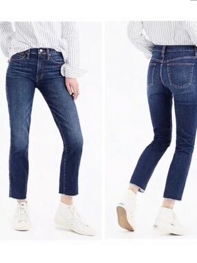 J Crew Vintage Slim Straight Jeans Cutoff Hem